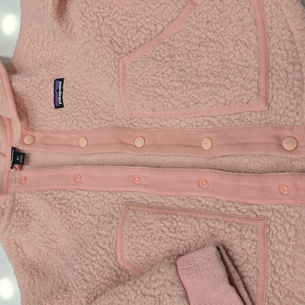 Patagonia Light Pink Retro Sherpa Hoodie Size 5T - Picture 4 of 9